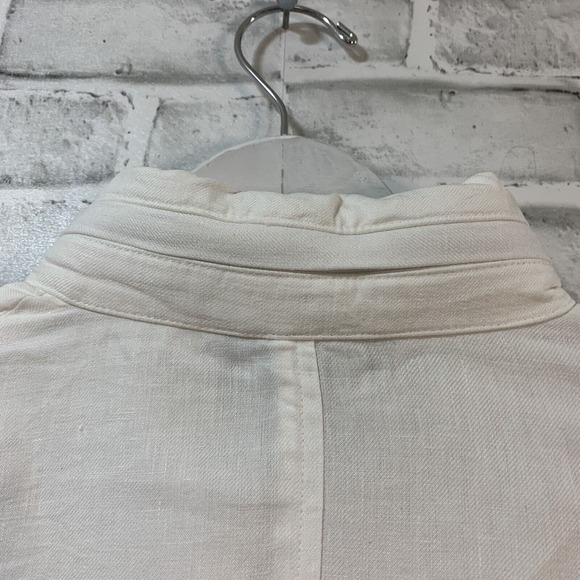 Talbots Women’s Grace Fit 100% Linen Full Zip Jacket w/Optional Hood Sz 14 White - Picture 14 of 16